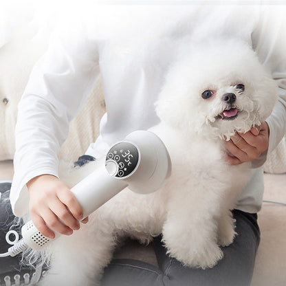 Smart Pet Hair Dryer with Comb – Quiet, Safe Grooming Blow Dryer for Dogs & Cats, Gentle No-Harm Pet Cleaning Tool