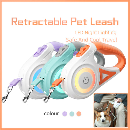 Retractable Dog Leash with LED Spotlight & Collar – Automatic Pet Traction Rope for Small & Medium Dogs and Cats