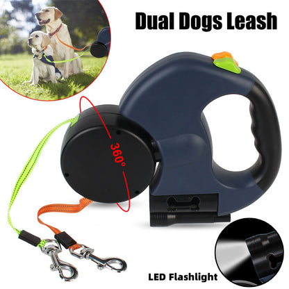 Retractable Dog Leash For Small Dogs Reflective Retractable Lead 360 Swivel No Double Dog Walking Leash With Lights Pet Products