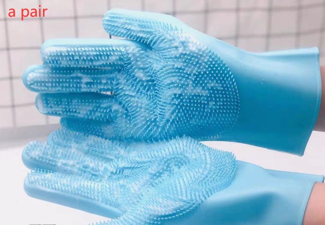 Silicone Dog Grooming Glove Brush – Pet Hair Remover & Bath Massage Comb for Dogs & Cats, Deshedding Cleaning Tool for Puppies & Small Pets